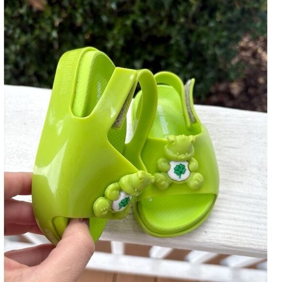 Mini Melissa Care Bear Green Baby Sandals EUC Size‎ US 5 - Picture 3 of 7